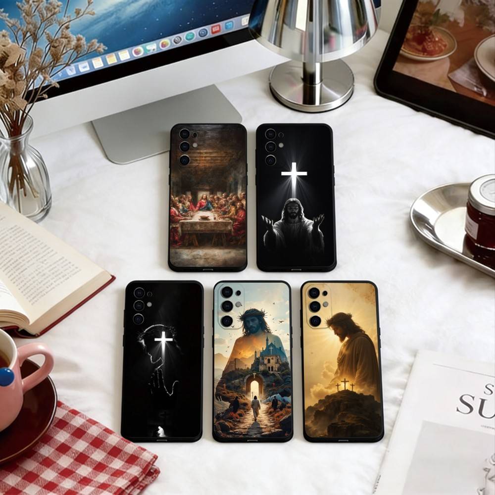 Jesus Christ Phone Case For Samsung S25,S24,S21,S22,S23,S30,Ultra,S20,Plus,Fe,Soft Silicone Black Cover