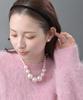 VINGTAINE Pearl Necklace, Gradient Line, Large Pearls, Elegant, for Occasions, Formal Occasions, Receptions, Parties, Weddings, GraduationEntrance