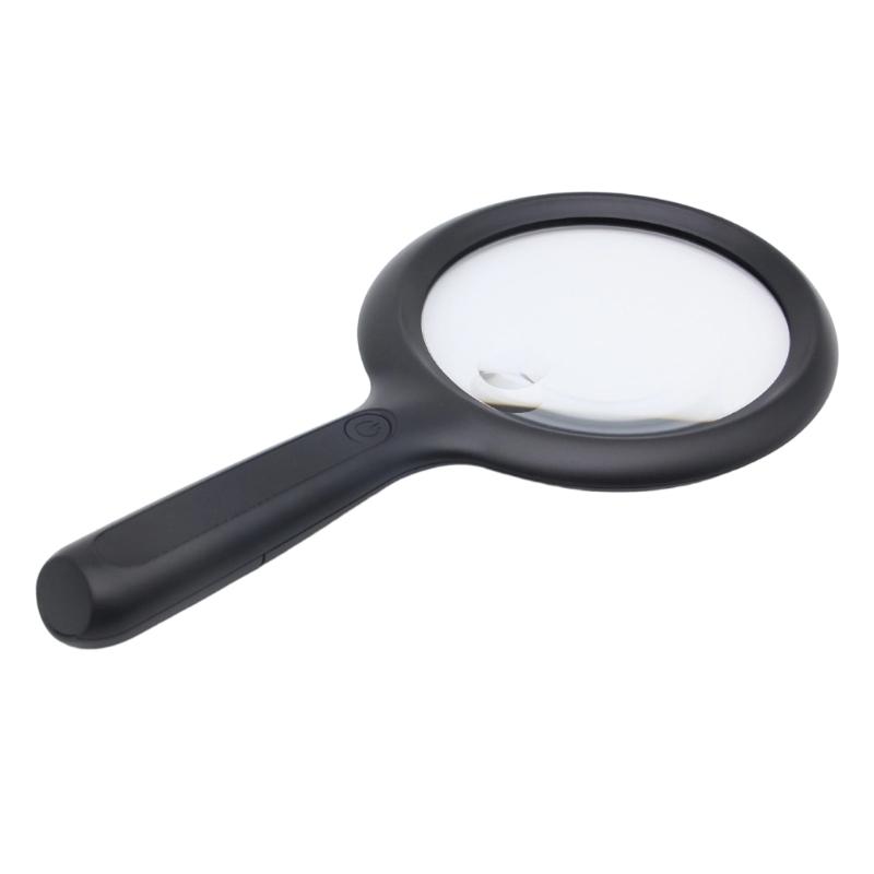 Adjustable Double Light Magnifying Glass With Comfortable Grip Nonslip Handle Enhancing Acrylic Lens For Detailed Inspection Hobbies Close Work