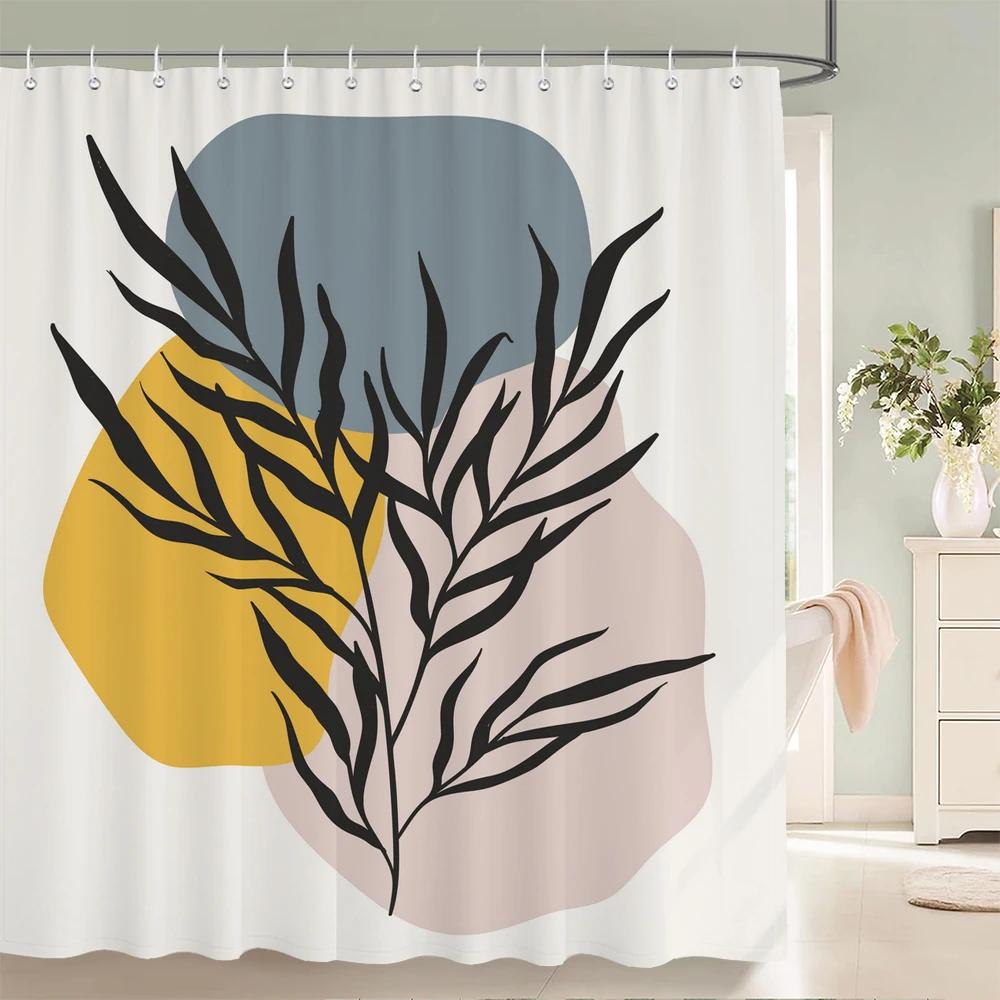 Nordic simplicity style Plant leaves Printed Shower Curtain With Hook Bathroom Curtain Home Decoration Curtain 3D Bath Curtains