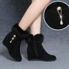 Winter Women's Wedge Ankle Boots Lncrease Height Women Pumps Metal Rhinestone Platform Shoes Plush Women Boots Comfortable Botas