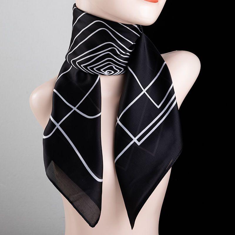 Elegant and Versatile Square Scarf Square Korean Version Spring and Autumn Thin Sunscreen Scarf Milk Scarf Temperament Soft Silk Scarf