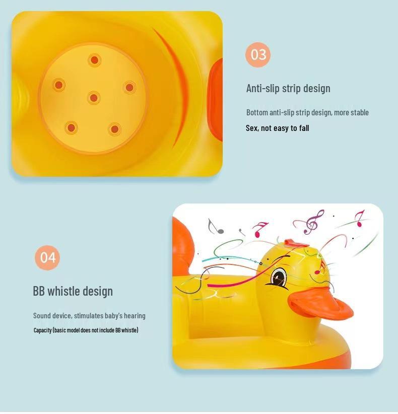 Cross-border Thick PVC Music-Style Baby Inflatable Learning Seat/Sofa, Customizable