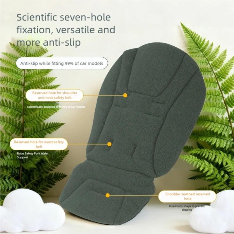 Reversible Baby Strollers Cushion Breathable Cotton Polyester Blend Ergonomic Support For Infant Carriage Accessories