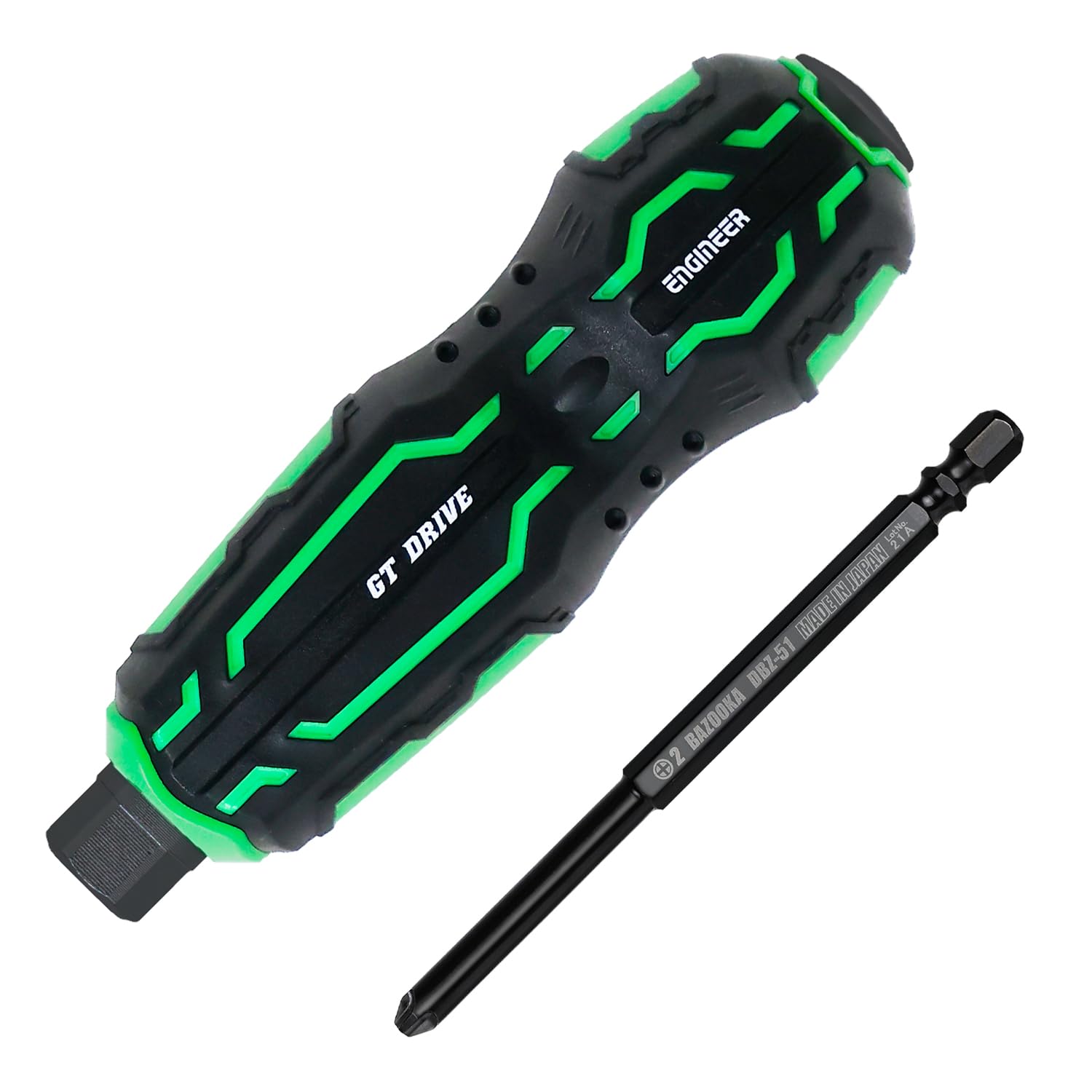 

ENGINEER Nejisaurus GT Drive 01 Bolstered Ball Grip Penetration Driver with Bit for Removing Stripped Screws 2 + No. DZ-71