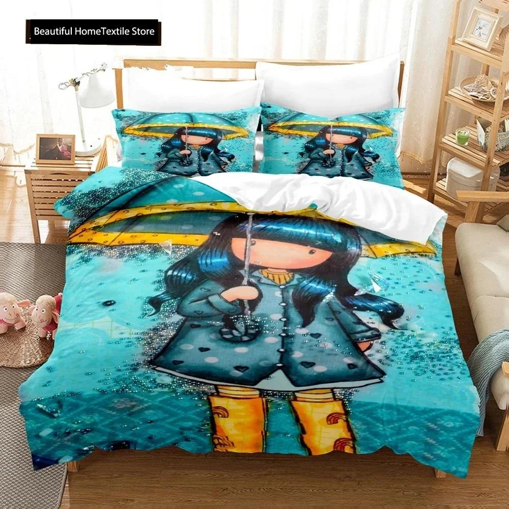 Set Copripiumino Santoro Gorjuss Matrimoniale Queen King Size Anime Bella Ragazza Set Biancheria da Letto Stampa 3D Santoro Gorjuss Copripiumino Ragazze
