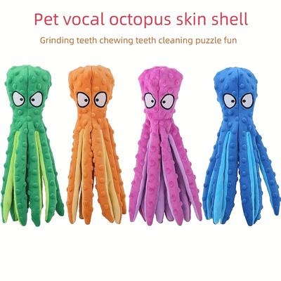 Kaufestes und unterhaltsames Haustier-Plüschtier Oktopus für kleine und mittelgroße Hunde