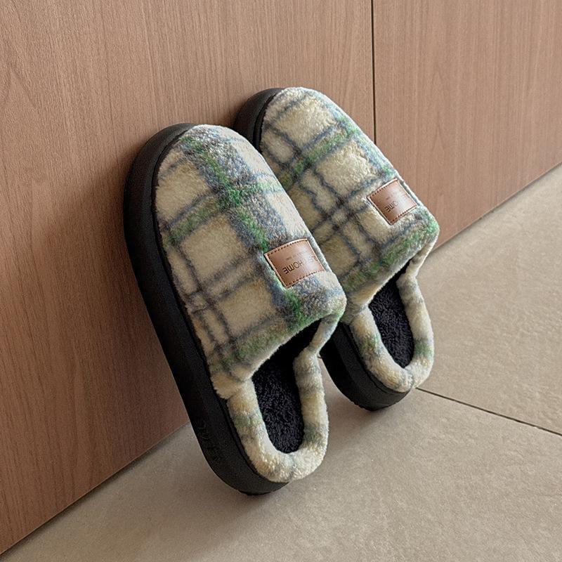 Cotton Slippers Men's and Women's Winter New Indoor Home Thick Bottom Warm Casual Non-slip Household Wool Slippers