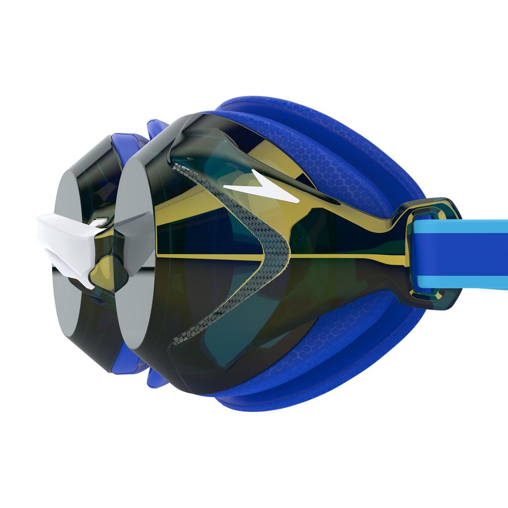 Speedo Vanquisher Mirror Junior 3.0 Goggles, Unisex, Blue/Gold