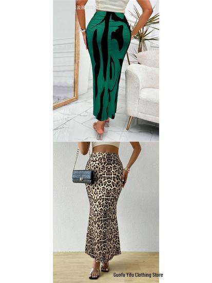 European & American Women's Zebra Print High-Waist Fishtail Skirt