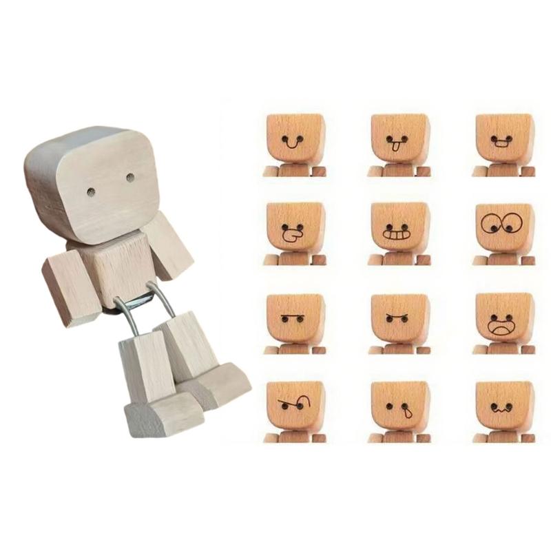 Swaying Wooden Figure Car Vents Clip Diffuser Home Office Decoration