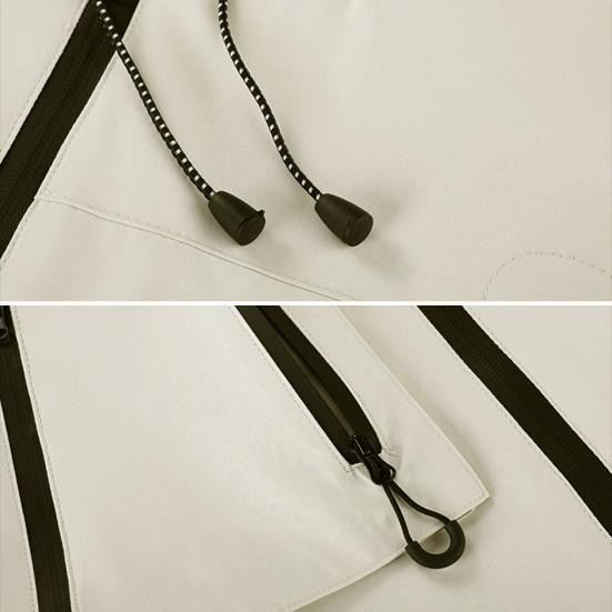 Men Women Windbreaker Waterproof Stand-up Collar Hooded Jacket Outdoor Coat with Zipper Pockets for Hiking Climbing Sports