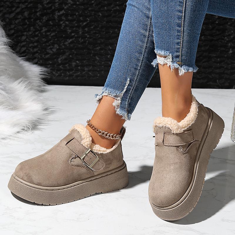 Fashion Autumn Winter Thick Sole Plush Snow Boots Women Comfy Warm Fleece Lining Ankle Boots Woman Anti Slip Platform Cotton Shoes Mujer