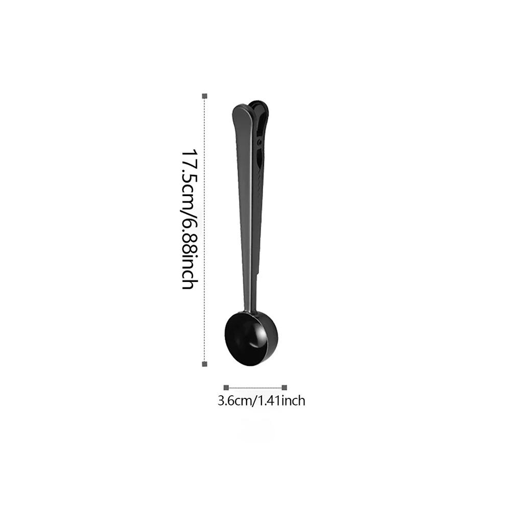 1pc-2-in-1 Coffee Spoon Sealing Clip Kitchen Coffee Spoon Food Sealing Clip Multifunctional Coffee Bean Measuring Spoon