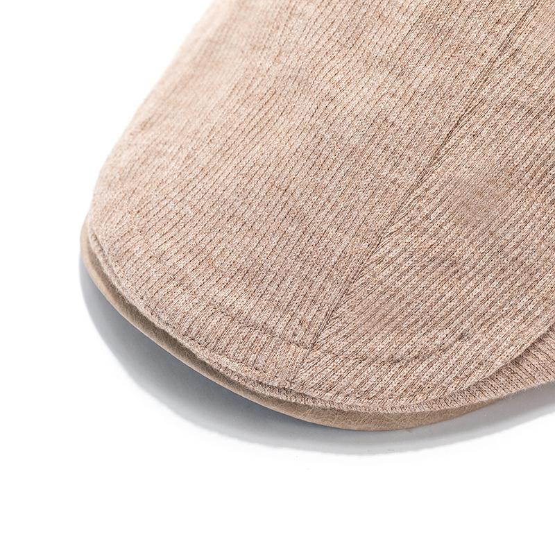 Autumn Winter Peaked Cap Men Vintage Corduroy Forward Cap Women's British Style Warm Beret Cap