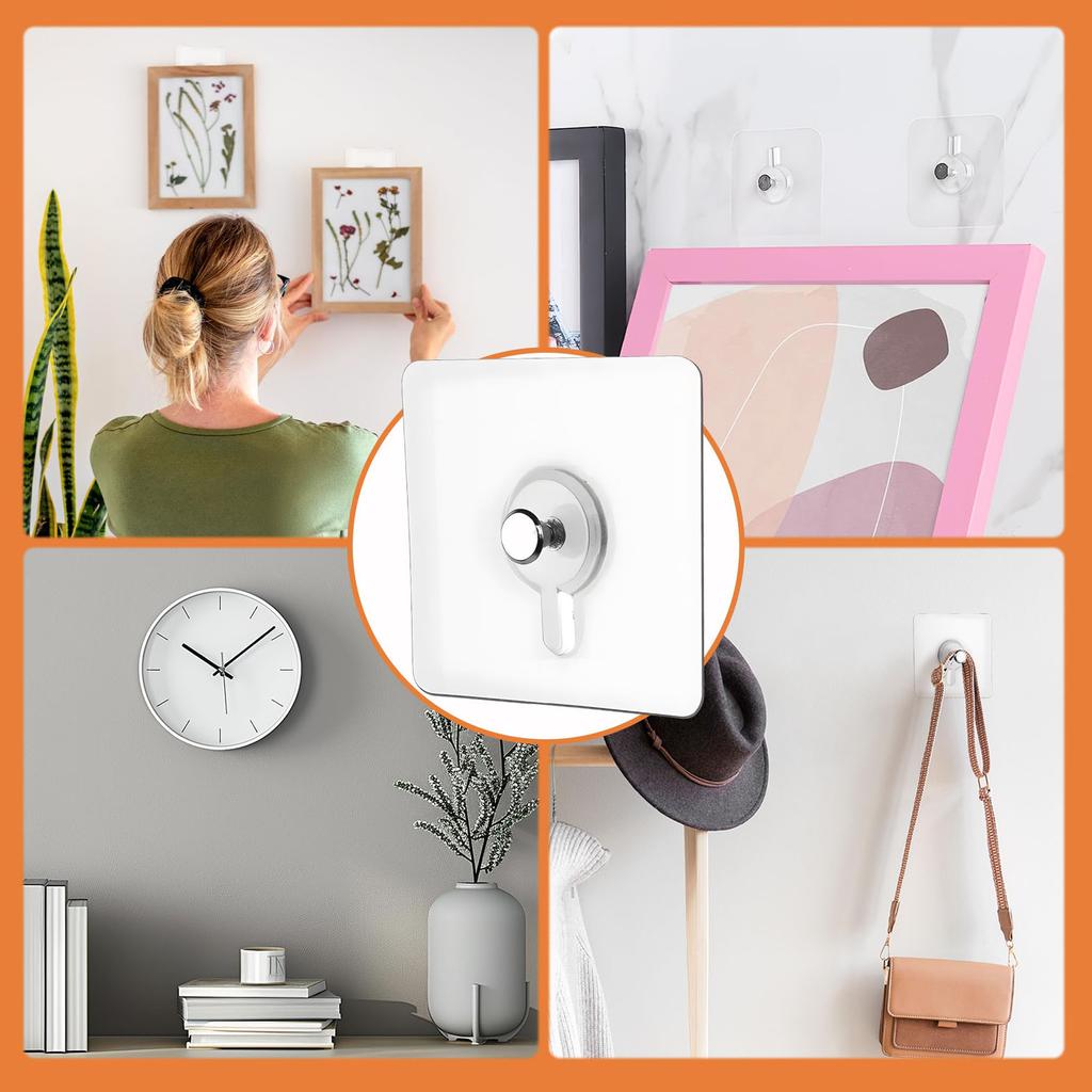 Bilder Aufhängen Ohne Bohren,Klebehaken Bilderrahmen, Bildaufhänger Selbstklebend Für Bilder, Poster, Fotos, Dekorative Gemälde (6 Pcs)