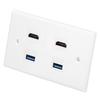 2 HDMI Female To Female Buckle 2USB Buckle Wall Plate Panel for Home Hotel