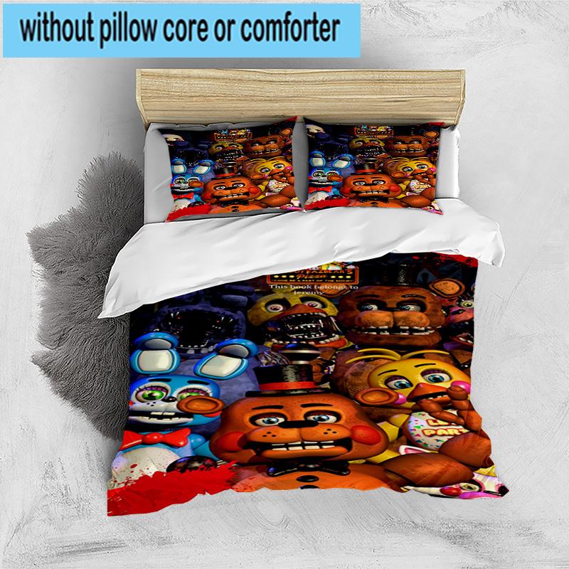 3PCS Five Nights At bears Horror 3pcs Bedding,Including 3PCS Duvet Cover And 2pcs Pillowcases Perfect for Christmas,Ideal for Bedroom, Dormitory