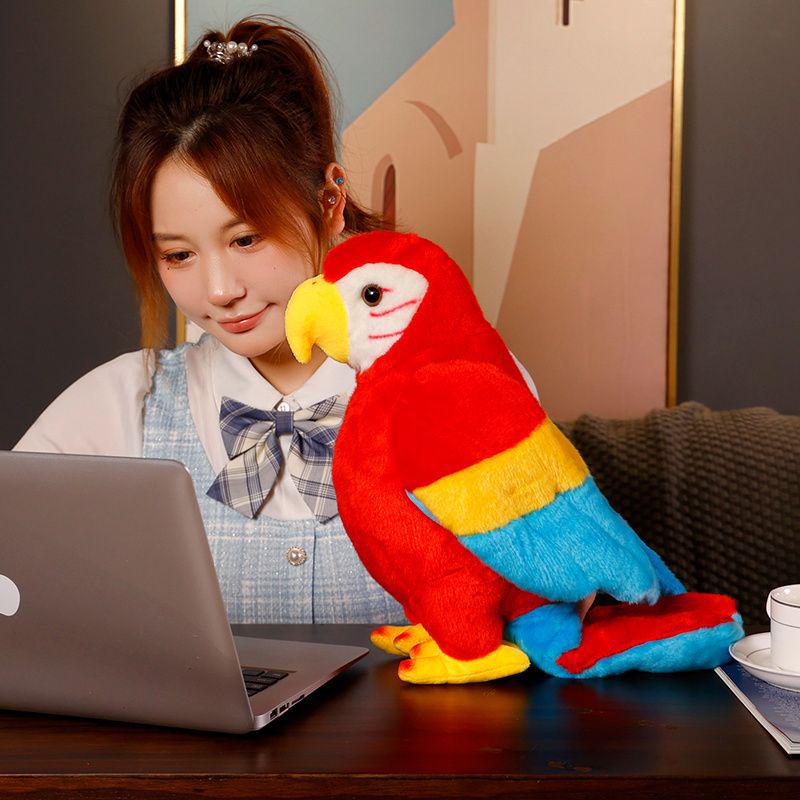 Colorful Realistic Parrot Plush Toy - Super Cute Pug Doll for Kids' Birthday Gift
