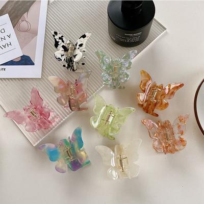 UXSL  Korea Retro Colorful Butterfly Hair Claws Clip for Woman Girl Sweet Hairpin Acetate Barrette Fashion Hair Accessories