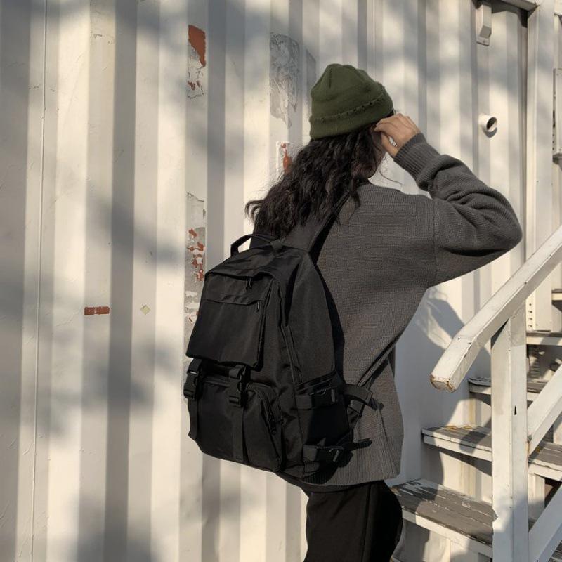 Korean-Style Harajuku Backpack for Girls and College Students - Large Capacity, Dark Design, All-Match