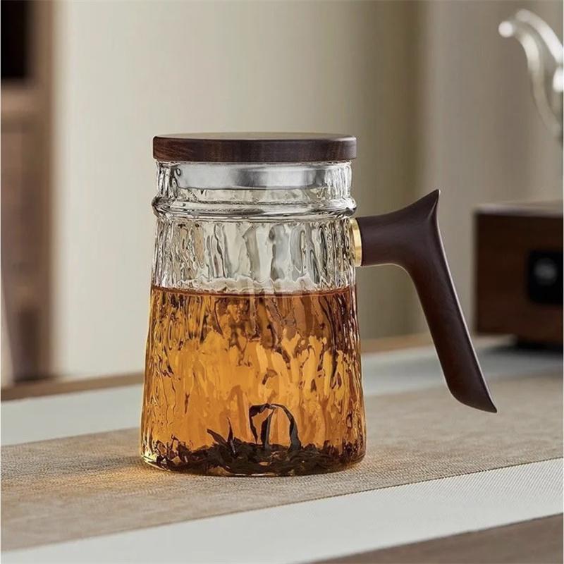 600ml Heat-resistant Glass Tea Cup With Detachable Stainless Steel Crescent Filter Brewing Loose Leaf Tea Water Separation Mug 600ml чистый