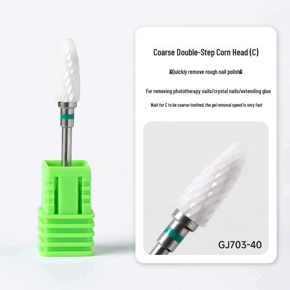 Hochtemperaturbeständiger Keramik-Nagelschleifkopf zum Formen, Entfernen der Nagelhaut, Entfernen von Gel-Politur und zur Verwendung mit einem Nagelfräser.