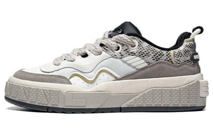 Li Ning 001 UNBLOCK Нескользящие, износостойкие, дышащие низкие кеды для скейтбординга мужские экрю-серый AGCT095-3 40