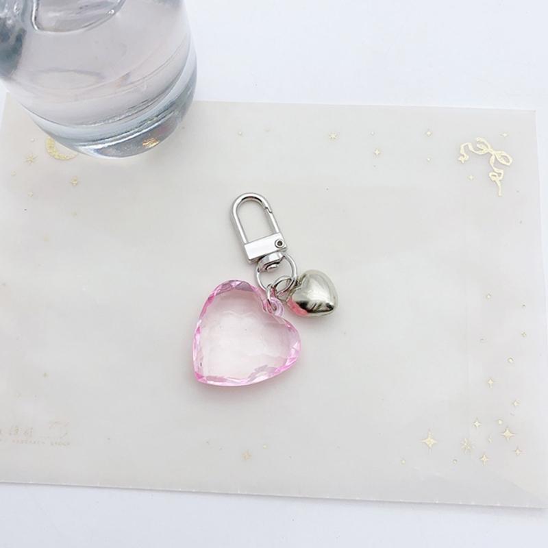 Breloc elegant cu inimă de dragoste, breloc acrilic atrăgător, farmec pentru geantă, decorațiuni, pandantiv metalic la modă pentru rucsacuri