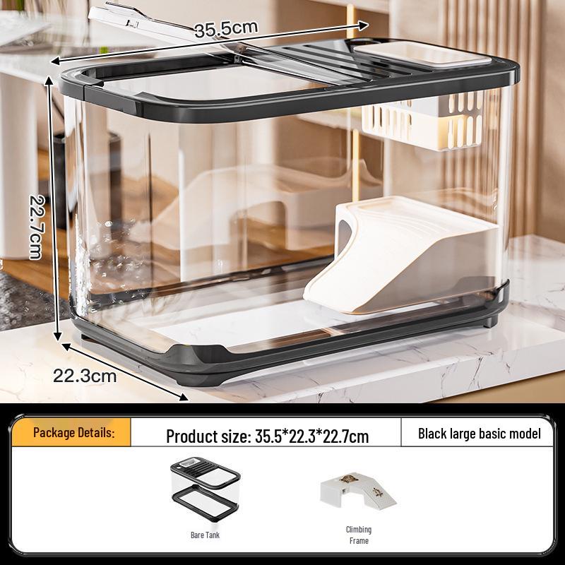 

Елегантний акваріум зі світлою розкішшю та кришкою - Прозорий екологічний акваріум для декору вітальні