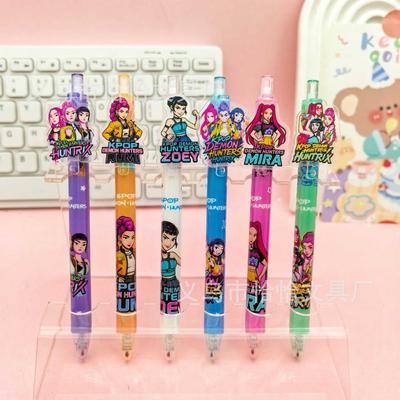6/12 ks KPop Lovci démonů Černý inkoustové pero Studentské psaní Kreslení Gelové pero Anime figurka Školní potřeby Vánoční dárky 0,5 mm