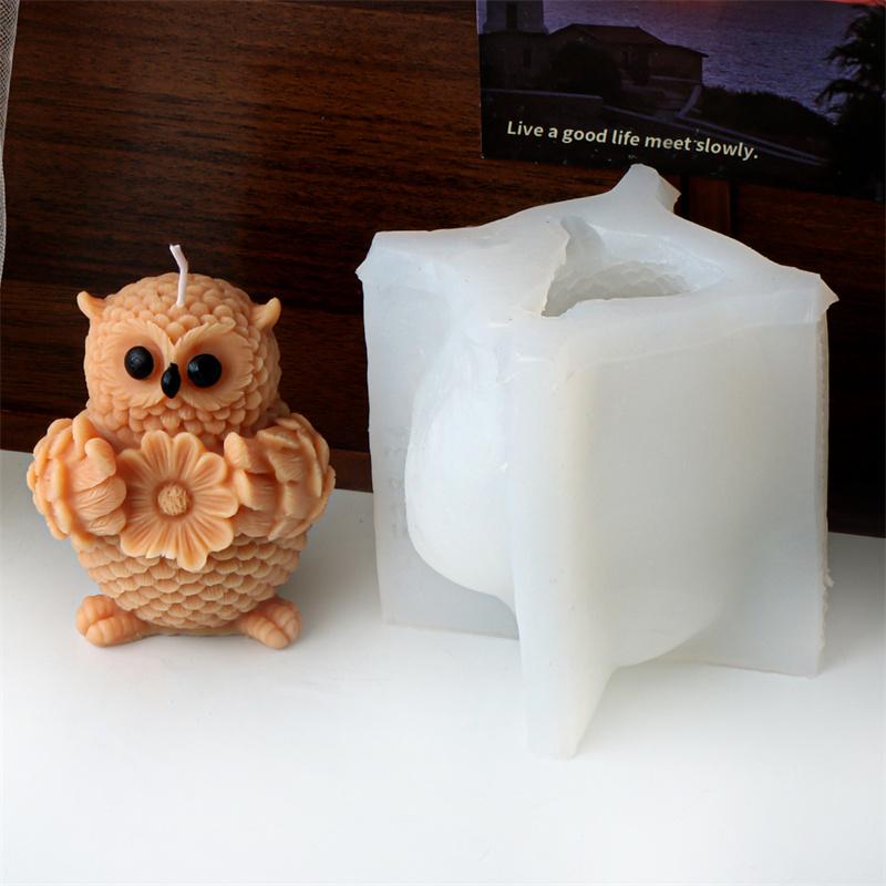 3D Owl Silicone Candle Mold DIY Cartoon Animal Soap Aromatherapy Plaster Resin Making Tools Home Decoration Crafts
