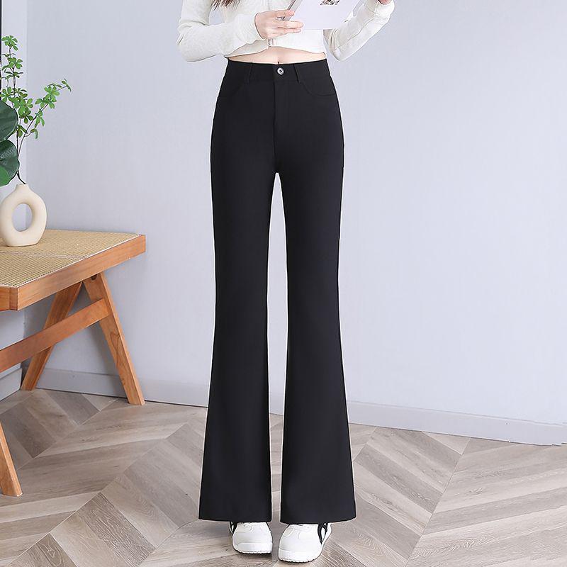 

Костюм брючный с высокой талией, облегающий, с микроклешем, 2025 - Маленький, эластичный, повседневный, приталенный крой для весны/осени 2XL