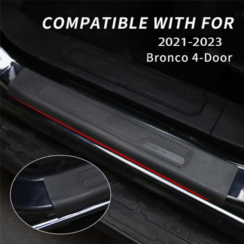 NEW-Door Sill Scuff Plate Pedal Entry Guard Protector Stickers Trim Car Styling For Ford Bronco 2025 2025 2025 4Pcs