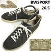BWSPORT Tyska Träningsskor Lädersneakers Mörkgrå Storlek 26.5cm Vintage(BEGAGNAD)