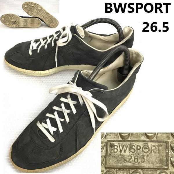 

BWSPORT German Trainer Leather Sneakers Dark Gray Size 26.5cm Vintage