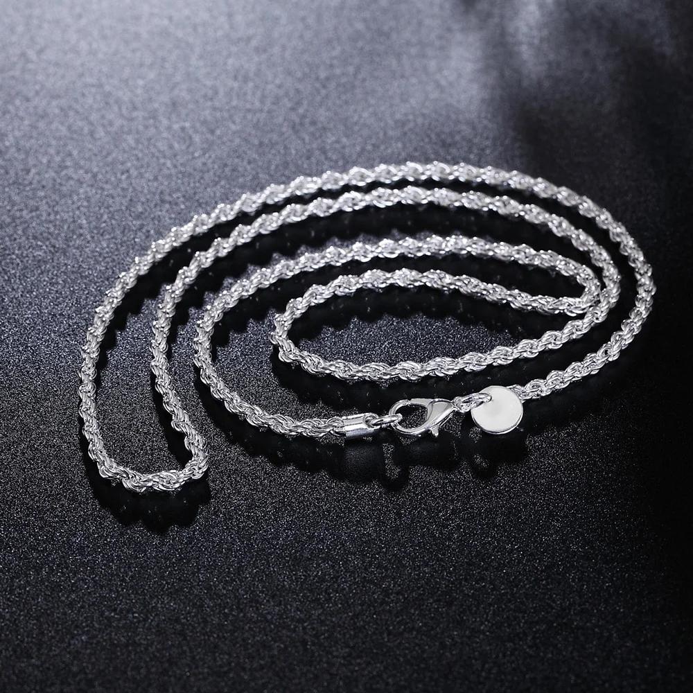 

New Copper Beautifully 3mm Twisted Rope Chain 16/18/20/22/24/26/30 Inch Necklace For Women Fashion Jewelry Party Gift 50cm 20inches