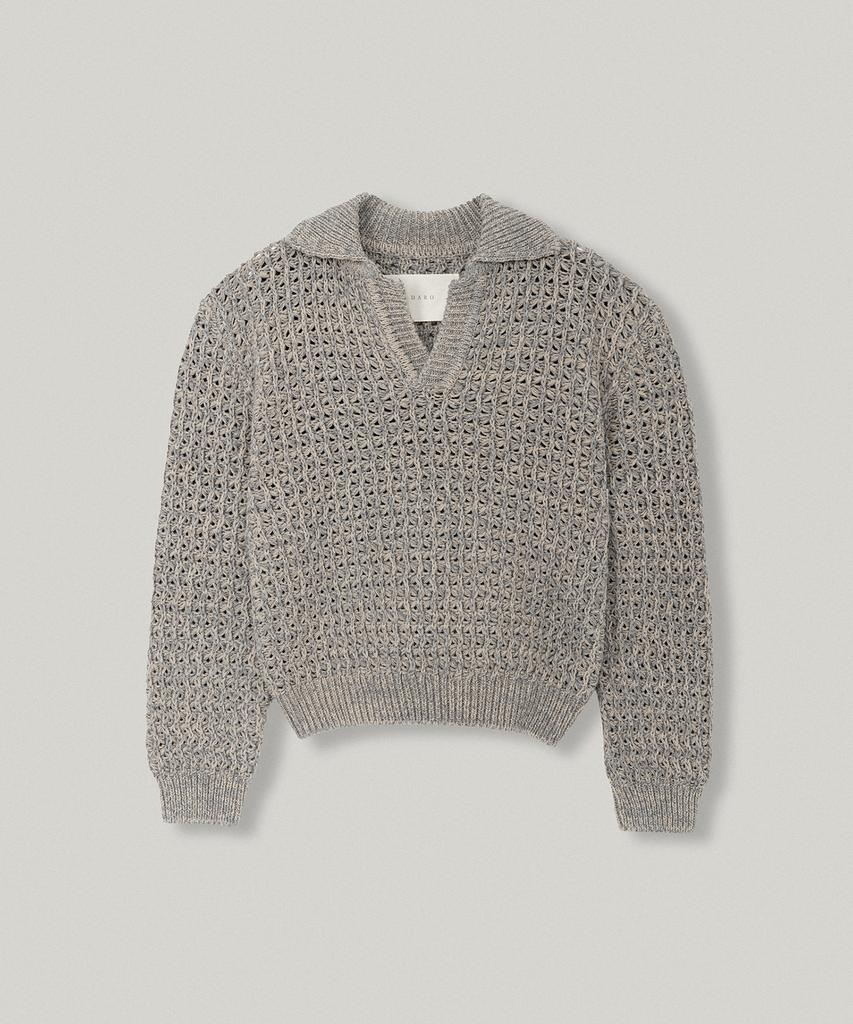 DARO Meyer Fisherman Collar Knit In Taupe