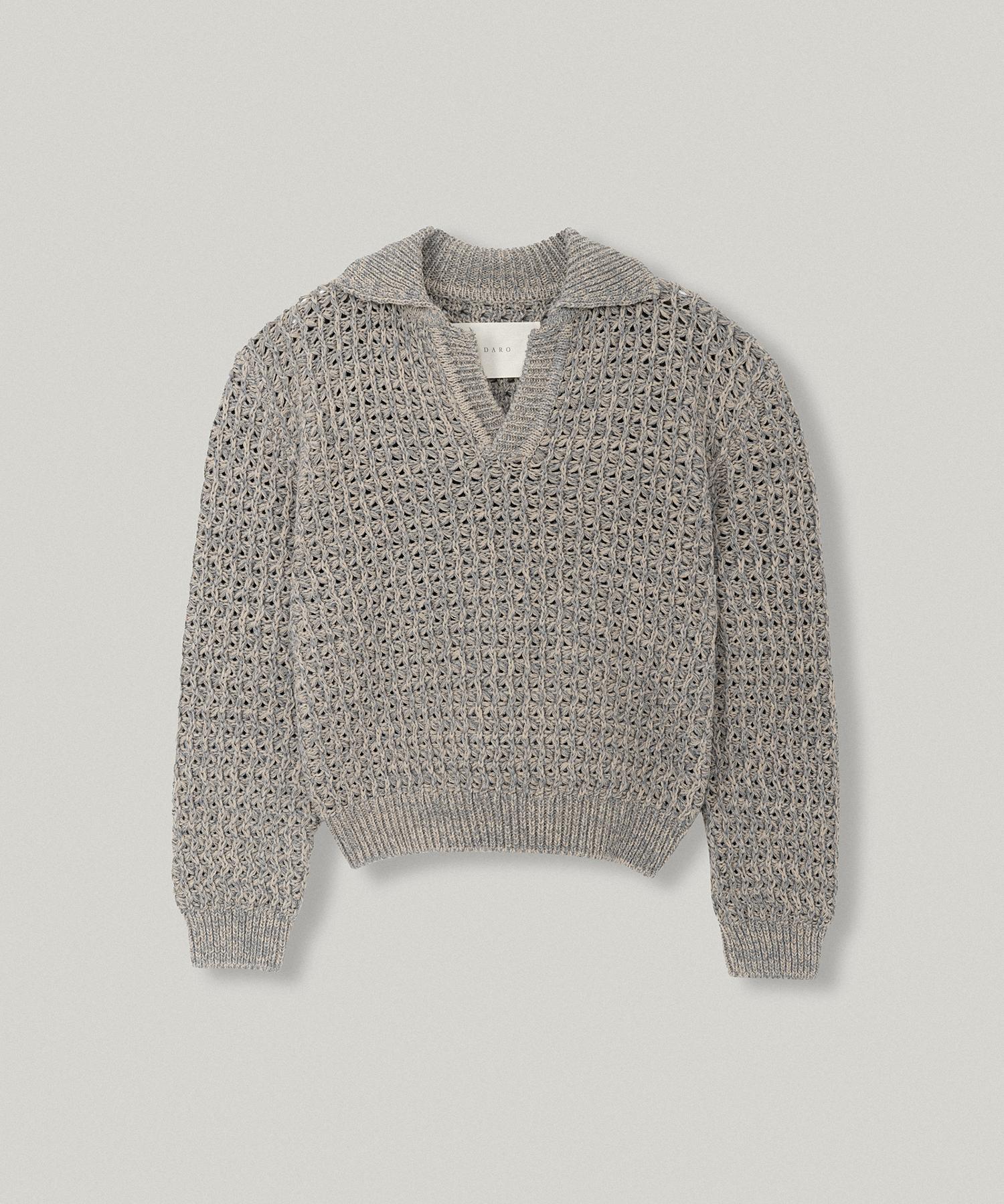 Daro Meyer Fisherman Collar Knit In Taupe Taupe/One