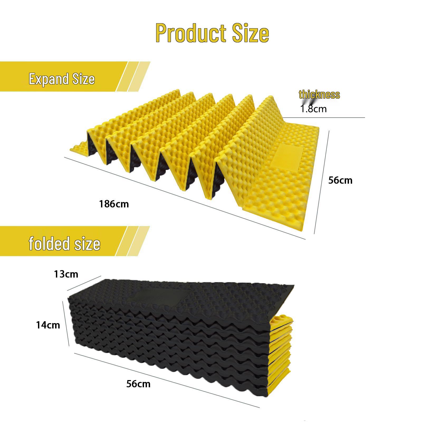 

Outdoor Egg Nest Folding Moisture-Proof Picnic Mat with IXPE-Coated Aluminum Foil - Thickened Camping Mat 186*56*1.8cm