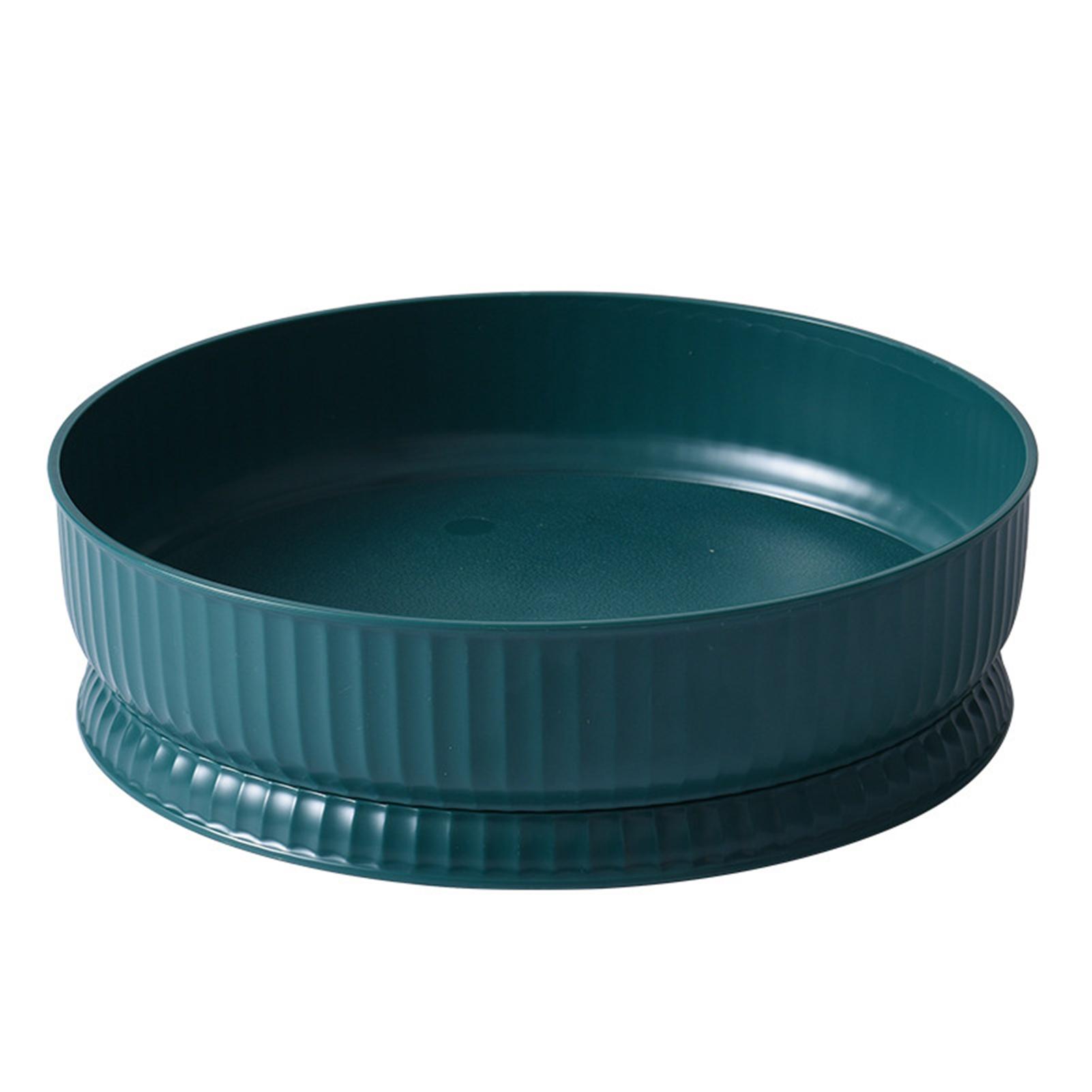 

360 Degree Rotating Spice Organizer Round PP Swivel Food Storage Container With Raised Edge For Kitchen Bathroom синій