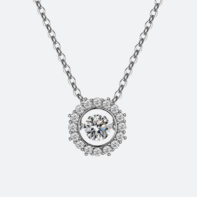 Imitation Moissanite Smart Love Pendant Women's Collarbone Chain 50 Points Necklace Women's Jewelry