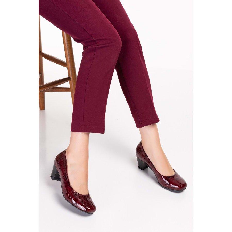 Women's Genuine Leather Block Heel Classic Shoes