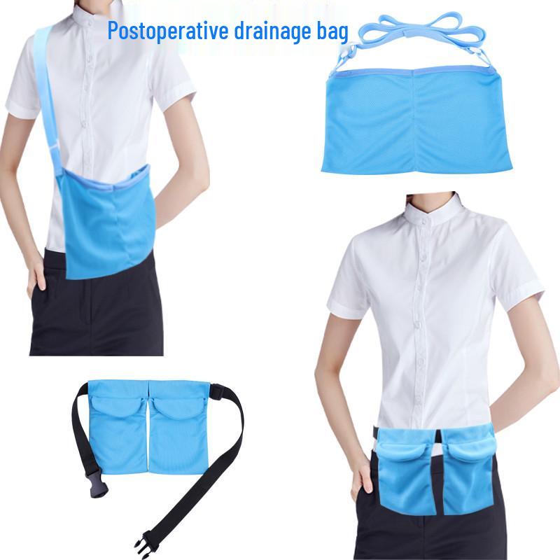 Comfortable and Breathable Post-Mastectomy Shower and Support Drainage Bag for Breast Care
