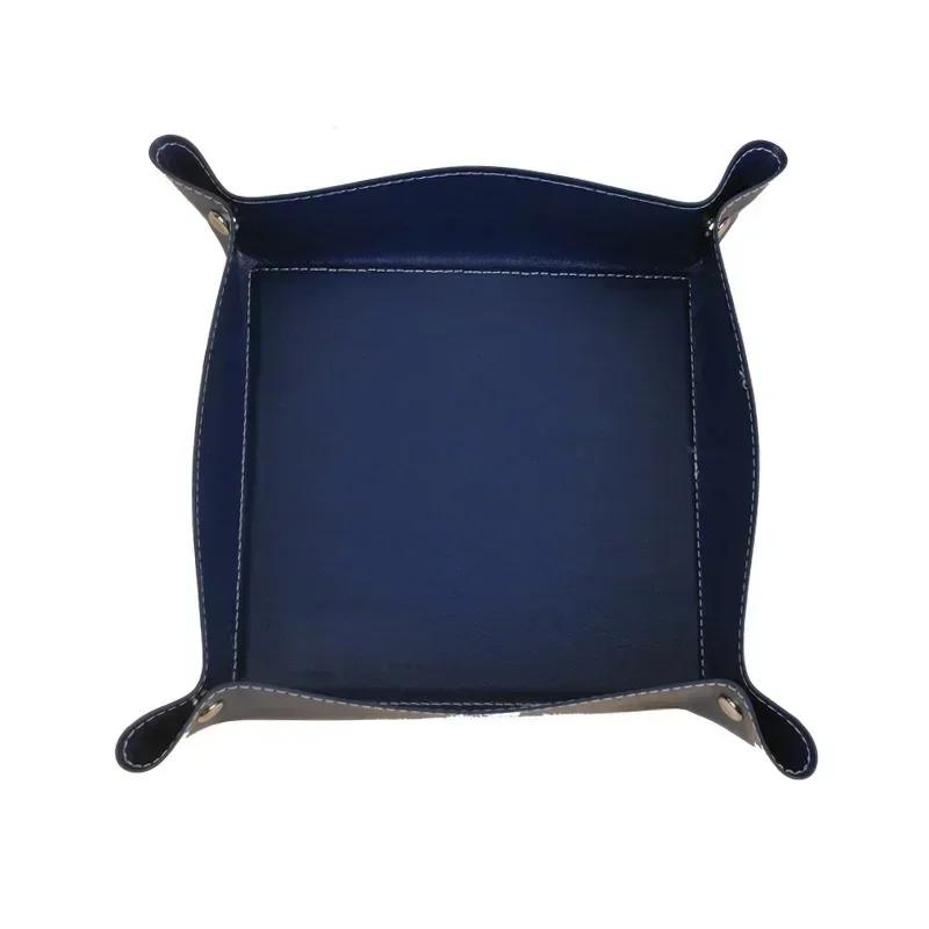 1 Pcs Creative Desk Storage PU Folding Imitation Leather Tray Sundries Key Snack Decoration Box Organizer Office School Supplies