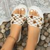 Fashion 2025 Open Toe Women's Slippers Outdoor Casual Slippers  Rivet Hollow Round Toe Flat with Plus Size Sandals