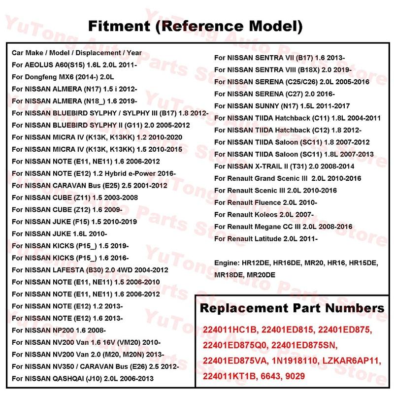 Spark Plug For NISSAN JUKE HR16DE SUNNY N17 MICRA IV NOTE ROGUE SENTRA QASHQAI J10 TIIDA 2012 Renault Koleos 2013 224011KT1B