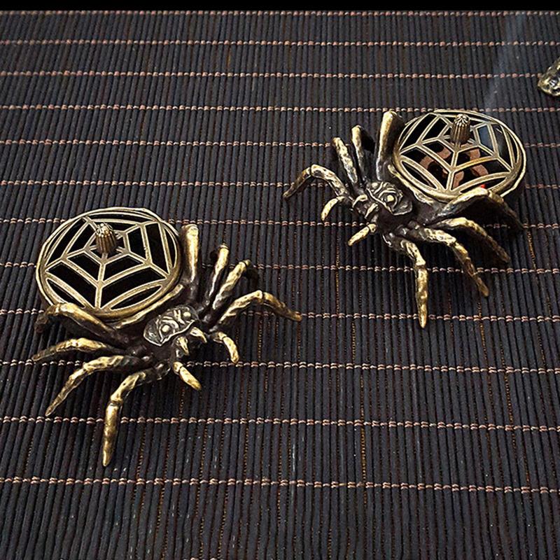 Kreativ retro spindelform Rökelsebrännare Buddhistiska redskap Rökelsebrännare Zinklegering Husinredning för lugnande, rogivande