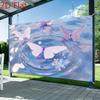 2D Magical Water Ripple Backdrop with Purple and White Butterflies for Aesthetic Room Decor