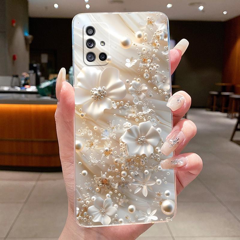 Phone Case For Samsung Galaxy M31S M51 Flower Butterfly Protective Cases For Samsung M31 M21 Transparent Soft Silicone TPU Cover